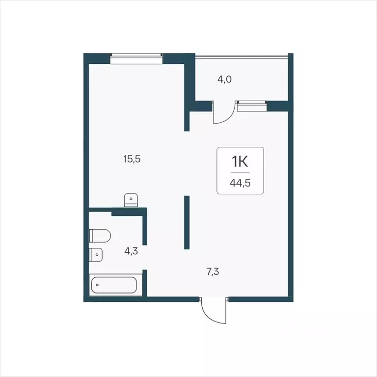 1-к кв. Новосибирская область, Новосибирск Кедровая ул., 80/3 (44.5 м) - Фото 0