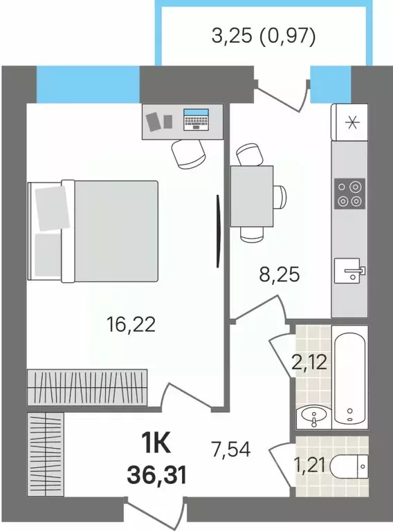 1-к кв. Пермский край, Пермский муниципальный округ, с. Култаево ул. ... - Фото 1