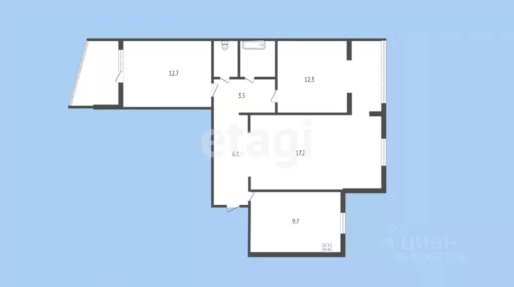 3-к кв. Карачаево-Черкесия, Черкесск ул. Космонавтов, 27 (65.1 м) - Фото 1