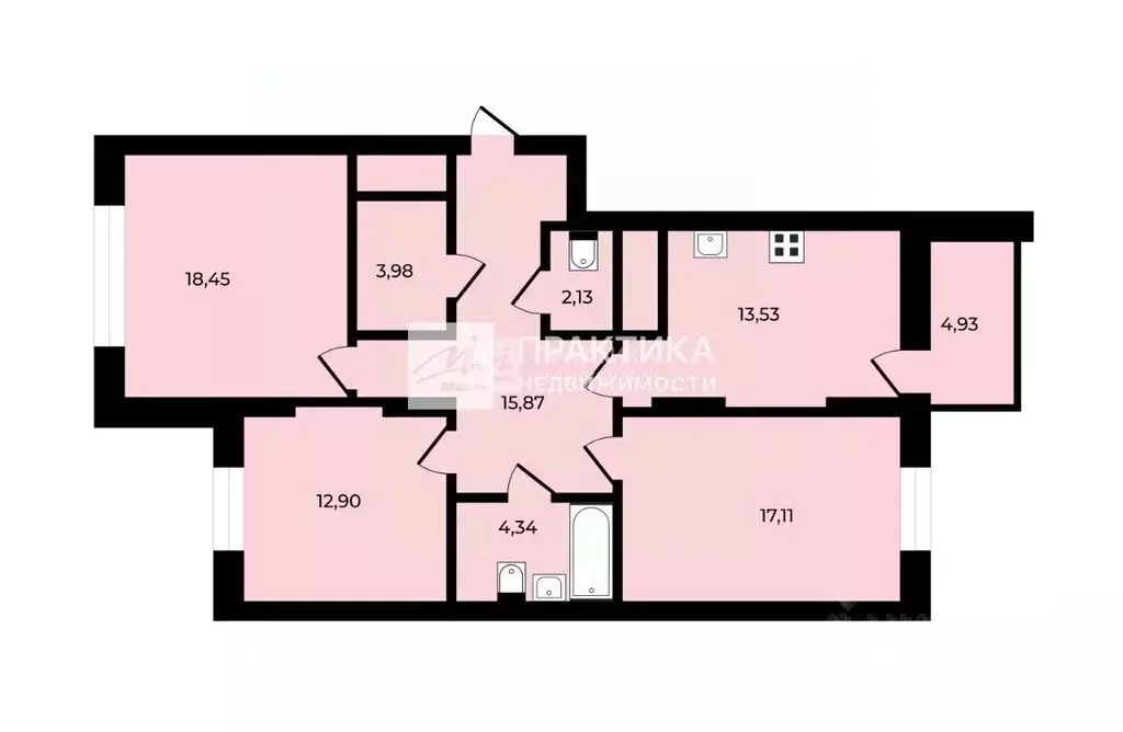 3-к кв. Москва ул. Наташи Качуевской, 5 (88.8 м) - Фото 2