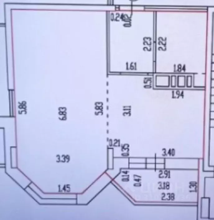 Студия Брянская область, Брянск ул. Комарова, 51 (44.0 м) - Фото 1