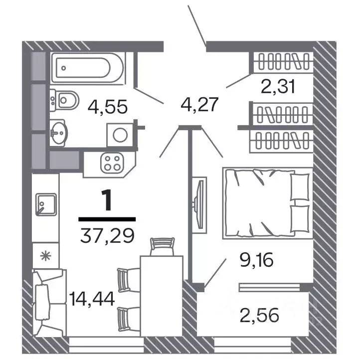 1-к кв. Рязанская область, Рязань Петра и Февронии жилой комплекс ... - Фото 1