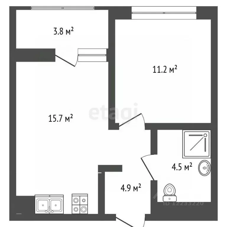 1-к кв. Свердловская область, Екатеринбург ул. Шаумяна, 20 (40.1 м) - Фото 2