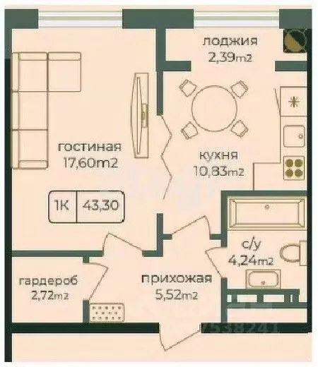 1-к кв. Дагестан, Каспийск просп. Акулиничева (43.3 м) - Фото 0