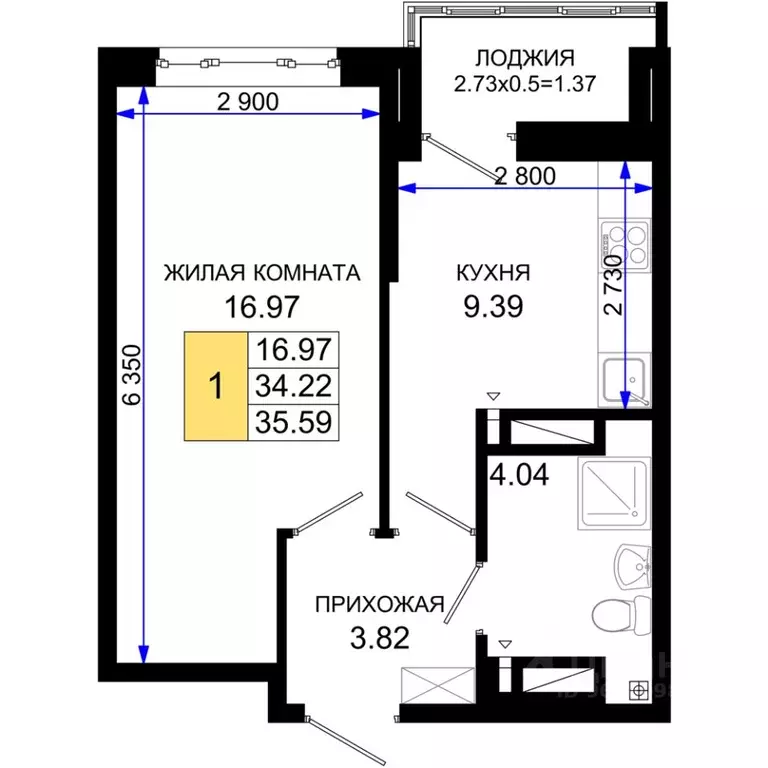 1-к кв. Ростовская область, Ростов-на-Дону Элеваторный пер., 6/2А ... - Фото 0