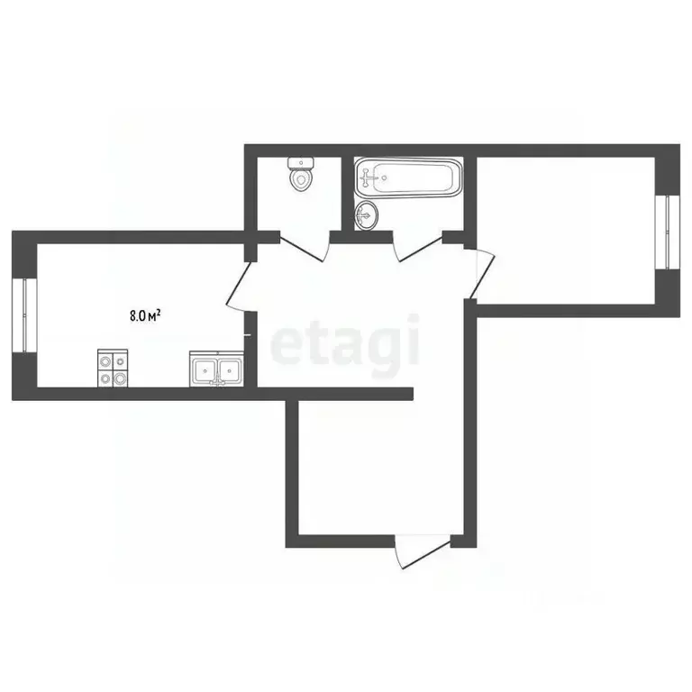 2-к кв. Ямало-Ненецкий АО, Муравленко ул. Нефтяников, 17 (54.0 м) - Фото 1