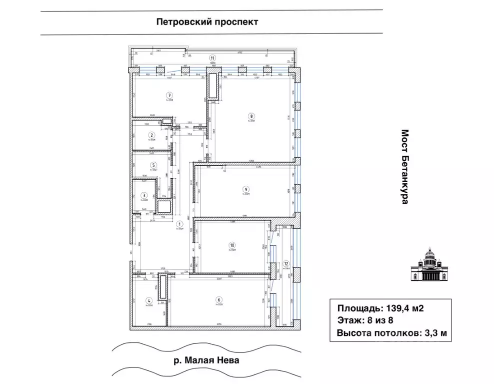 4-к кв. Санкт-Петербург Петровский просп., 22к2 (139.4 м) - Фото 2