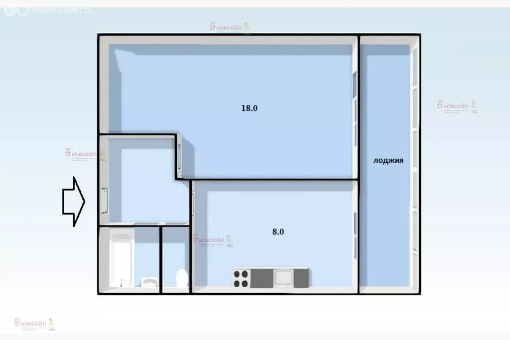 1-комнатная квартира: Екатеринбург, улица Анны Бычковой, 10 (34 м) - Фото 0