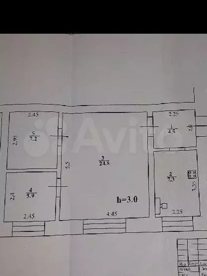 3-к. квартира, 55,3 м, 2/2 эт. - Фото 0