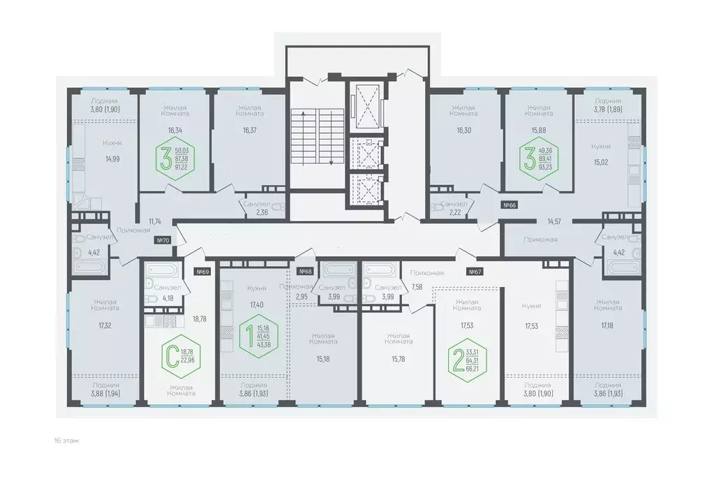 1-к квартира, 41.45 м - Фото 1