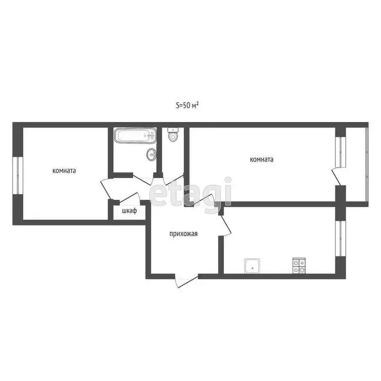2-комнатная квартира: Ирбит, Советская улица, 57 (50 м) - Фото 0