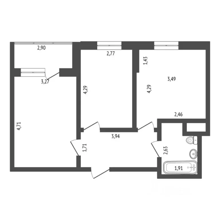 2-к кв. Тюменская область, Тюмень ул. Тальниковая, 9 (52.3 м) - Фото 1