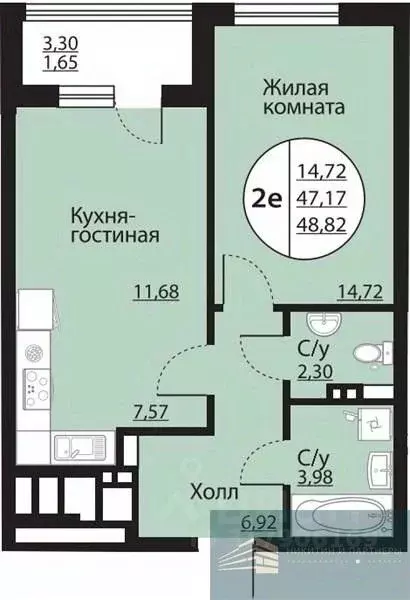 1-к кв. Воронежская область, Воронеж Московский просп., 138 (48.8 м) - Фото 0