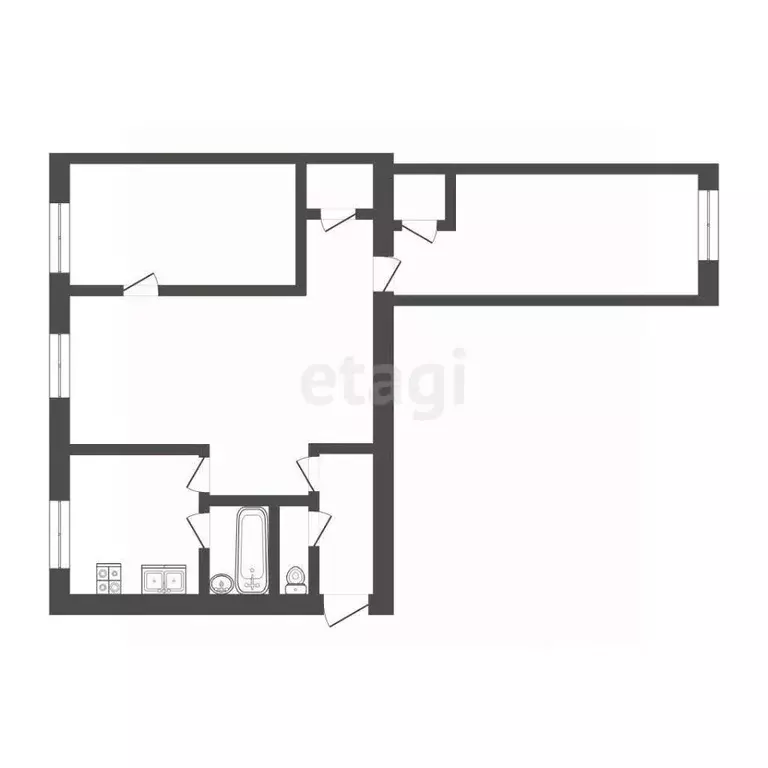 3-к кв. Тюменская область, Тюмень ул. Беляева, 17 (52.8 м) - Фото 1