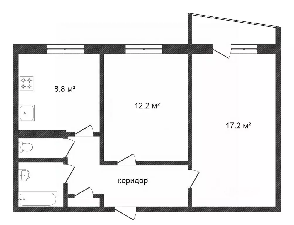 2-к кв. Тюменская область, Тюмень ул. Немцова, 41 (49.7 м) - Фото 2