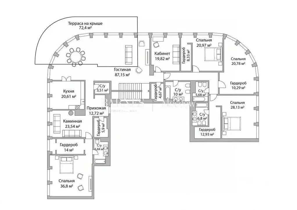 6-к кв. Москва Дружинниковская ул., 15А (475.1 м) - Фото 2