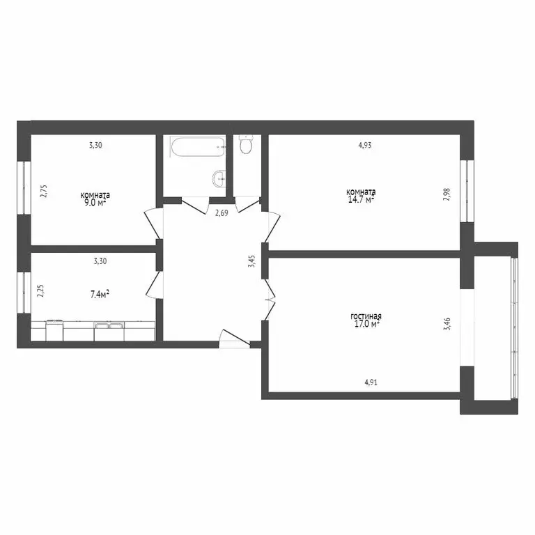 3-комнатная квартира: Ставрополь, улица Ленина, 108/2 (54 м) - Фото 0