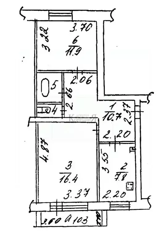 2-к кв. Рязанская область, Рязань ул. 1-я Красная, 28 (49.5 м) - Фото 1