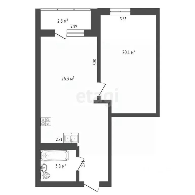 1-к кв. Калининградская область, Светлогорск ул. Кленовая, 2 (50.2 м) - Фото 1