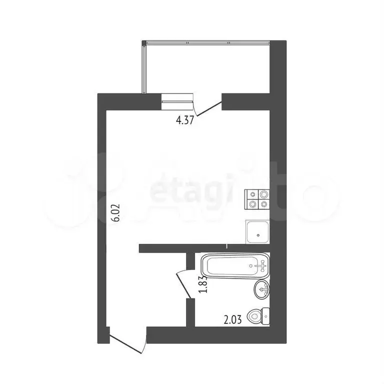 Квартира-студия, 25,8 м, 11/16 эт. - Фото 0