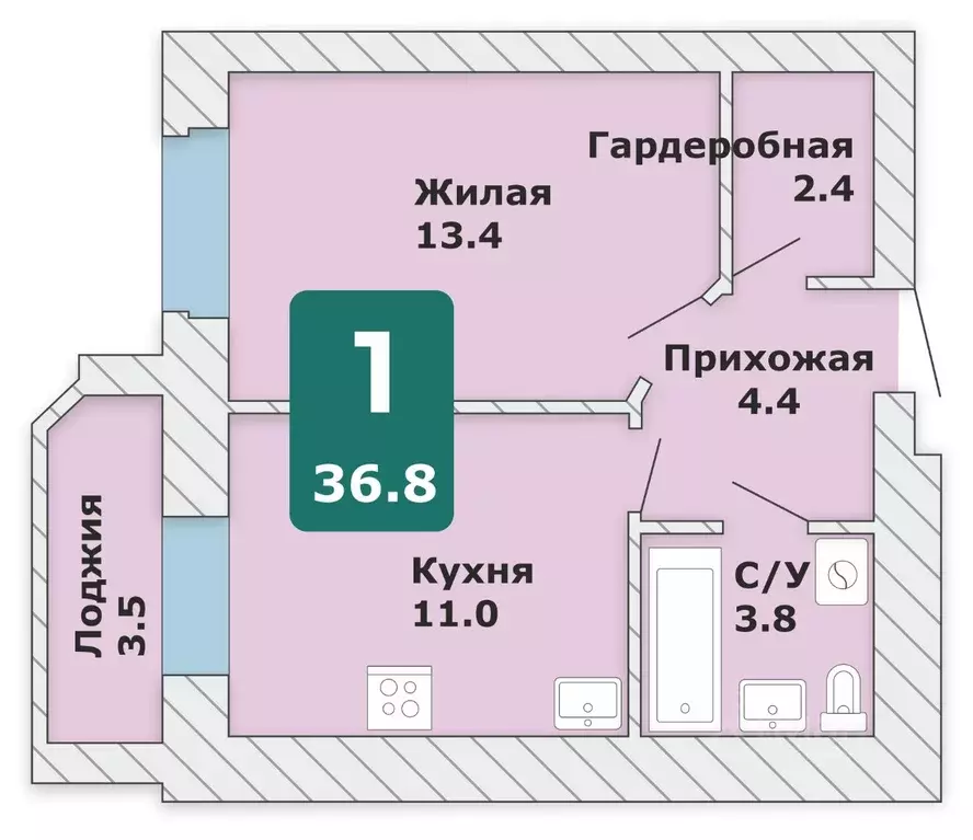 1-к кв. Чувашия, Чебоксары Новый Город мкр, Время жить жилой комплекс ... - Фото 1