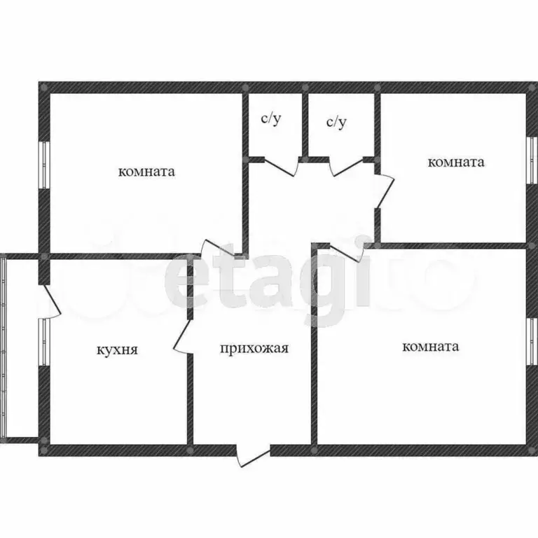 3-к. квартира, 66,5 м, 3/5 эт. - Фото 0