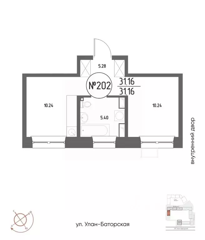 1-к кв. Иркутская область, Иркутск Макс жилой комплекс (31.16 м) - Фото 1