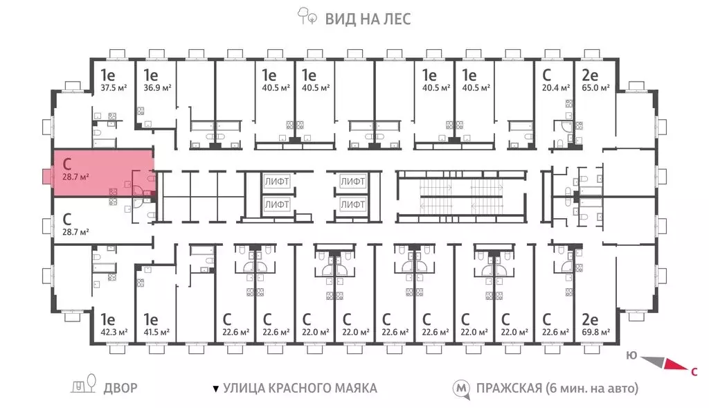 Квартира-студия: Москва, жилой комплекс Парксайд, 4 (28.7 м) - Фото 1