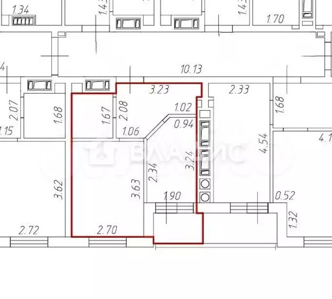 1-к. квартира, 23,1 м, 5/7 эт. - Фото 0