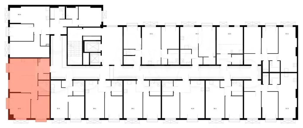 2-к. квартира, 60,5 м, 4/9 эт. - Фото 1