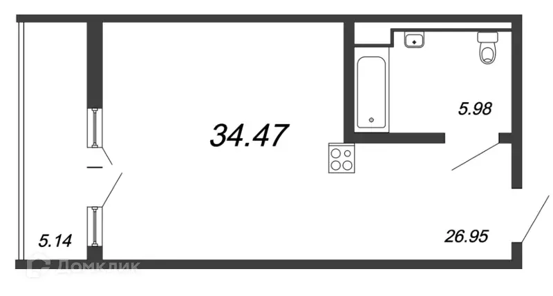 Продаётся 1-к квартира, 38.6 м - Фото 0
