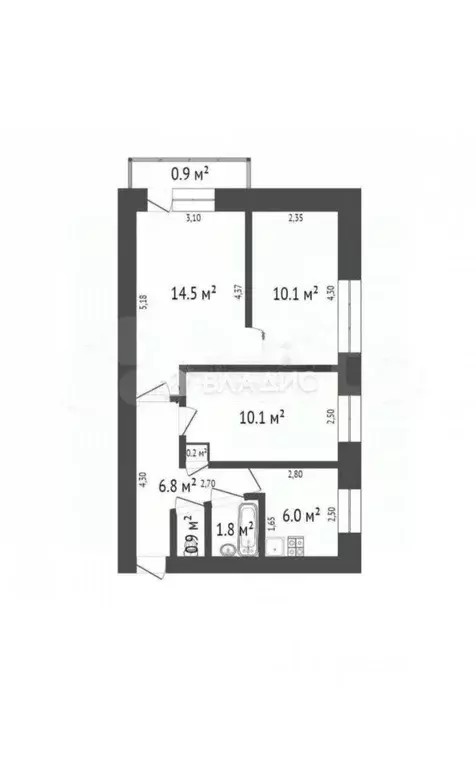 3-к кв. Башкортостан, Стерлитамак ул. Щербакова, 3 (50.4 м) - Фото 1