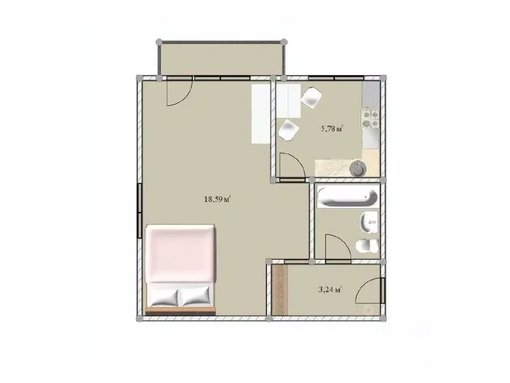 1-к кв. Санкт-Петербург просп. Энергетиков, 28К8 (30.1 м) - Фото 2