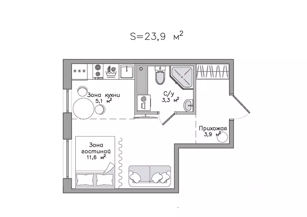 Студия Карелия, Сортавала Советская ул., 5 (23.9 м) - Фото 1