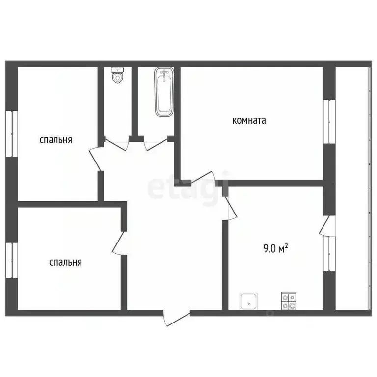 3-к кв. Коми, Усинск Парковая ул., 13Б (63.5 м) - Фото 0