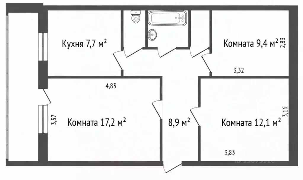 3-к кв. Ярославская область, Ярославль Ранняя ул., 14 (60.9 м) - Фото 1