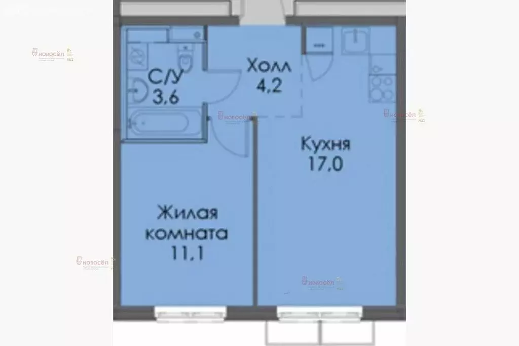 1-комнатная квартира: Екатеринбург, Хуторская улица, 1/4 (36 м) - Фото 1