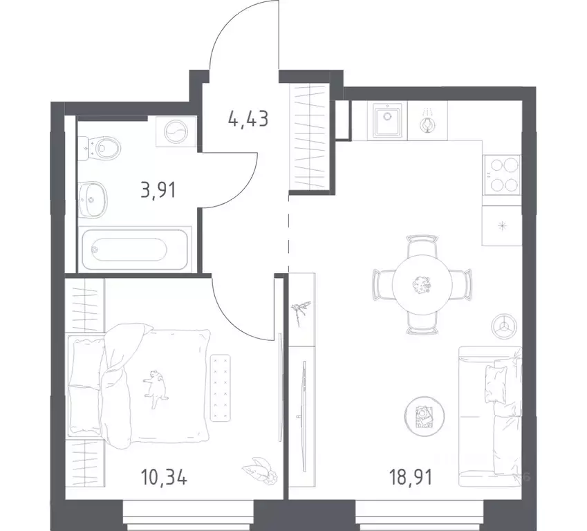 1-к кв. Московская область, Химки городской округ, д. Юрлово Пятницкие ... - Фото 1