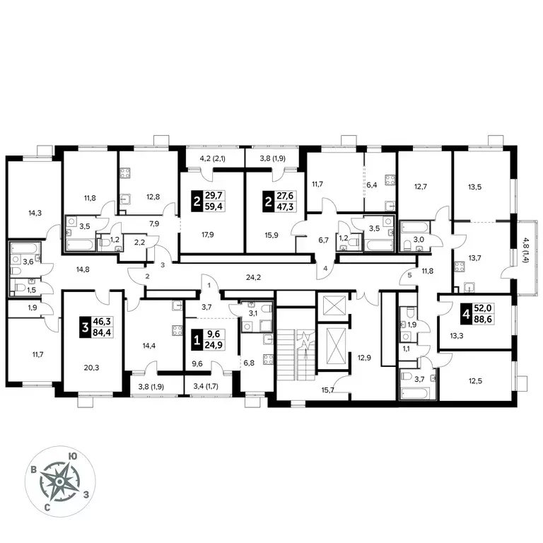Студия Московская область, Люберцы ул. Рождественская, 10 (24.8 м) - Фото 1