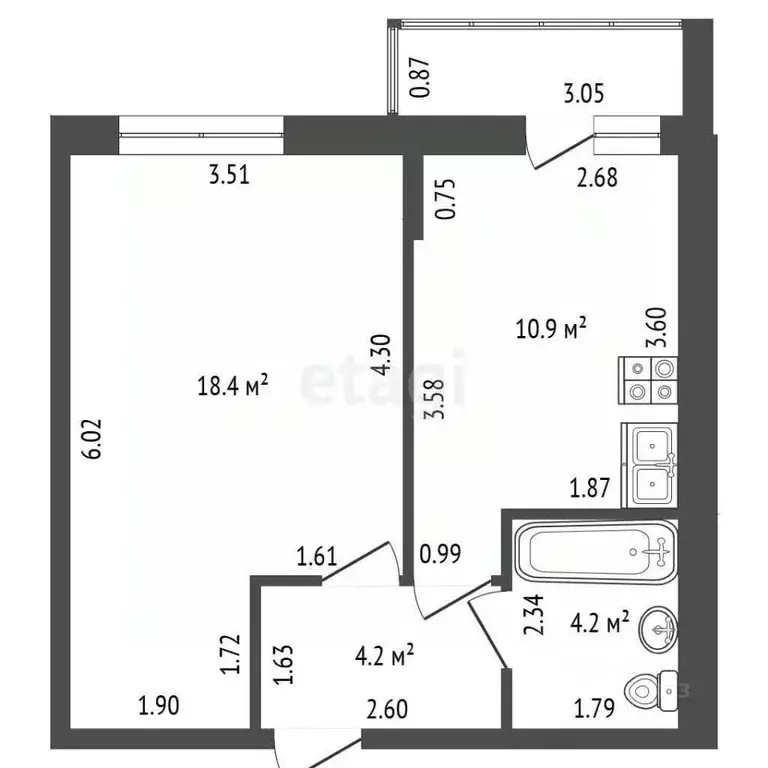 1-к кв. Ленинградская область, Мурино Всеволожский район, аллея ... - Фото 1