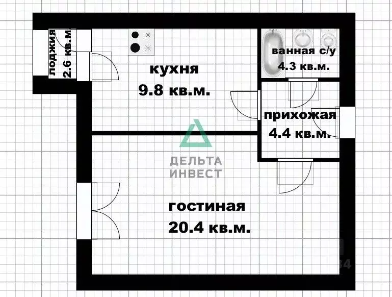 1-к кв. Башкортостан, Уфа ул. Тальковая, 37 (38.9 м) - Фото 2