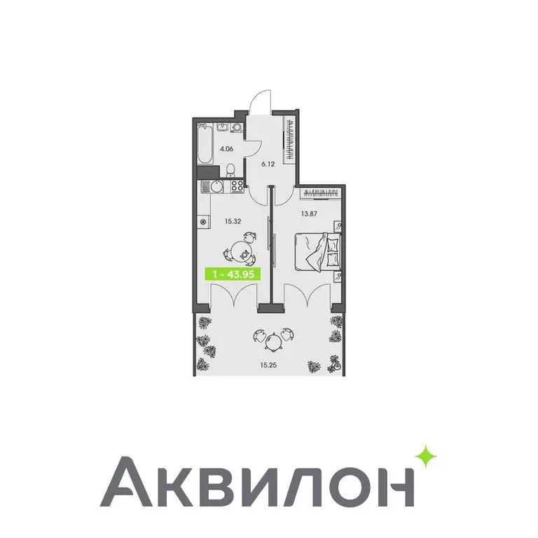 1-комнатная квартира: Архангельск, Ломоносовский округ (43.95 м) - Фото 1