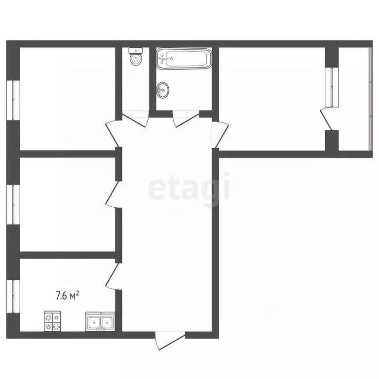 3-к кв. Московская область, Коломна Пионерская ул., 25 (72.0 м) - Фото 1