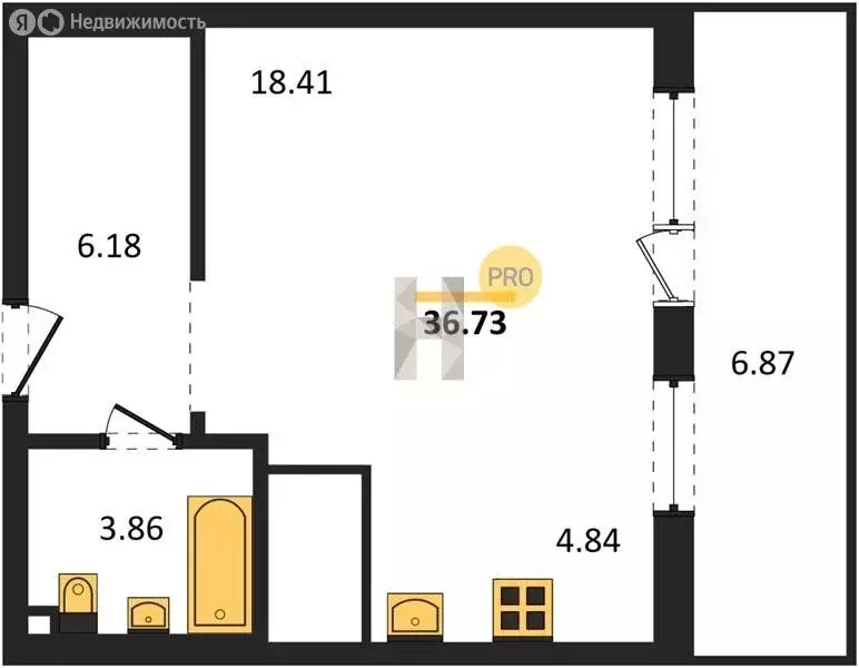 Квартира-студия: Новосибирск, Междуреченская улица, 5/2 (33 м) - Фото 0