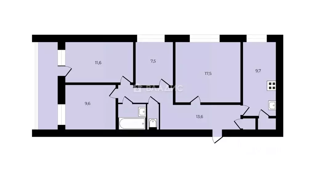 4-к кв. Московская область, Лыткарино 5-й мкр, 1-й кв-л, 11 (78.8 м) - Фото 2