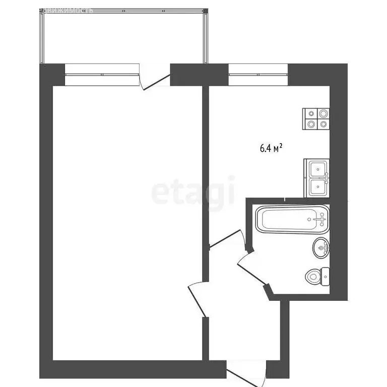 1-комнатная квартира: Евпатория, проспект Победы, 18 (29.5 м) - Фото 1