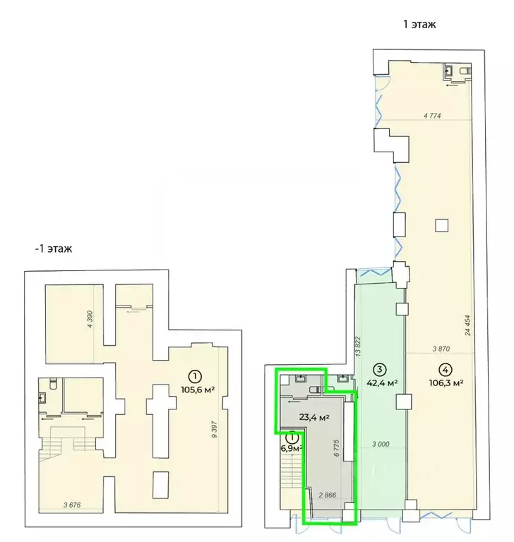Торговая площадь в Москва Большой Сухаревский пер., 25С1 (23 м) - Фото 2