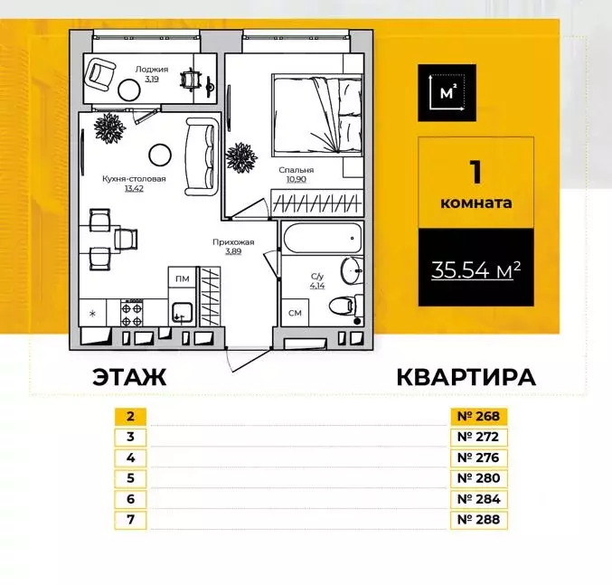 1-к кв. Калужская область, Калуга ул. Счастливая, 9А (35.54 м) - Фото 0