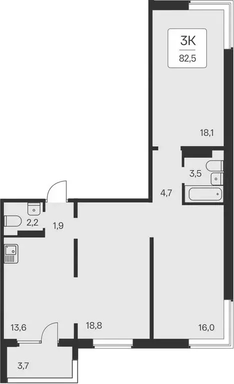 3-комнатная квартира: Новосибирск, квартал на Игарской (78.8 м) - Фото 0