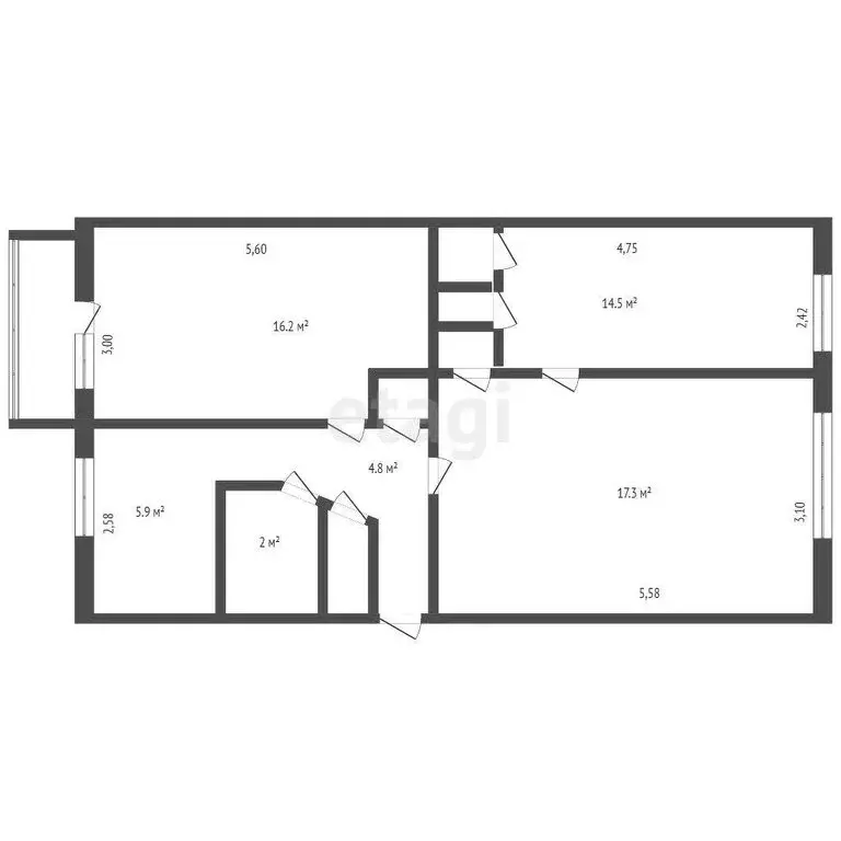 3-комнатная квартира: Кемерово, улица Юрия Смирнова, 18 (61.6 м) - Фото 0